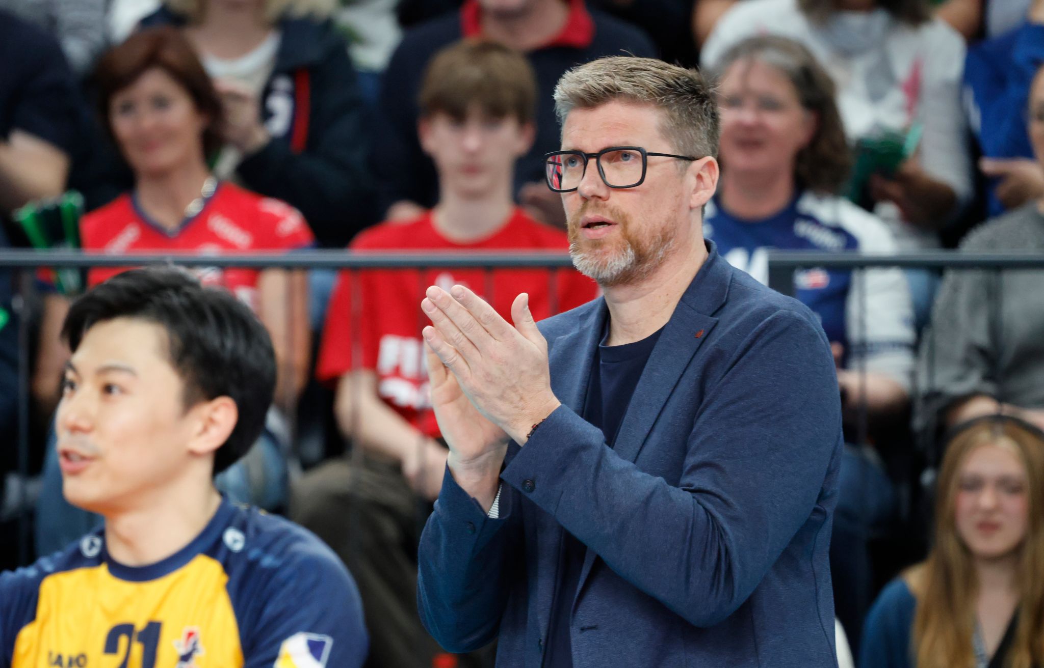 Trainer Stefan Hübner und die SVG Lüneburg treffen in der Finalserie um die deutsche Meisterschaft erneut auf die BR Volleys. (Archivbild)