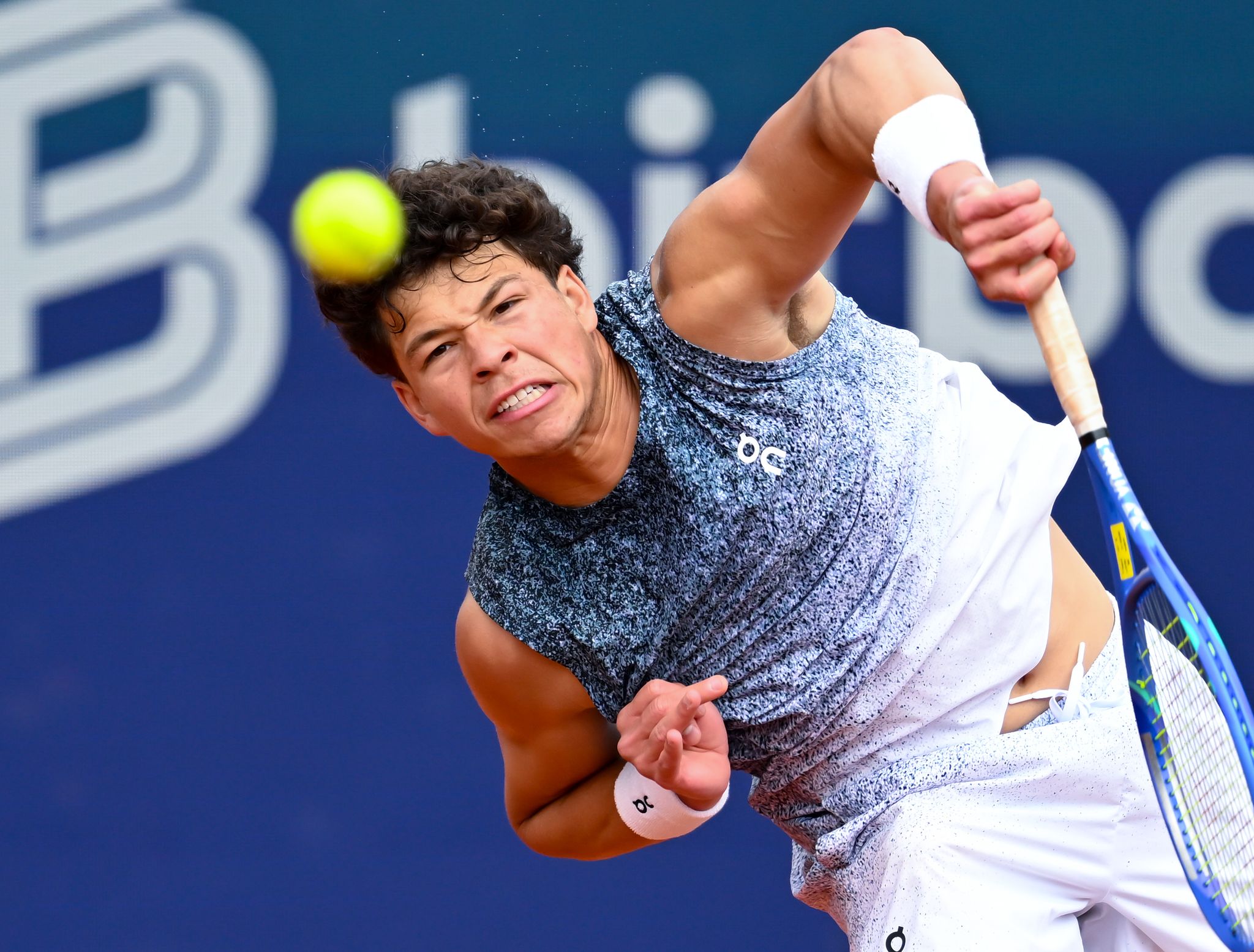 US-Profi Ben Shelton im Münchner Finale gegen Flavio Cobolli aus Italien.