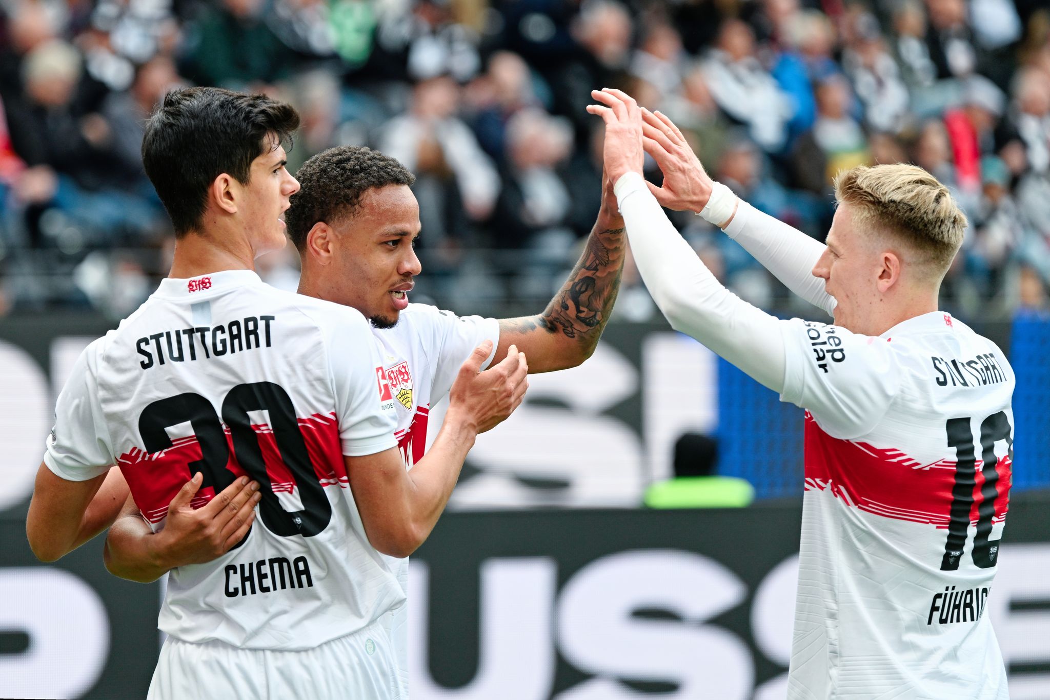 Der VfB Stuttgart bejubelt den Einzug in die Champions League.