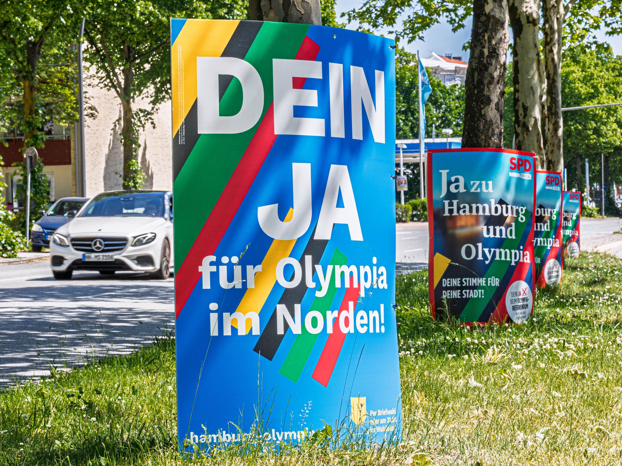 Die Plakate der Olympia-Befürworter sind überall in Hamburg zu sehen.