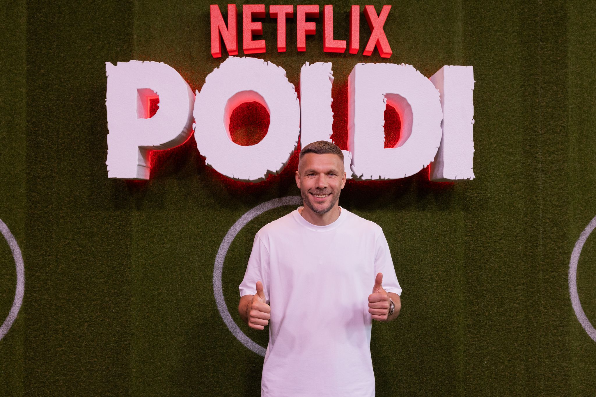 Auch nach dem Ende der Karriere gut gelaunt: Lukas Podolski.