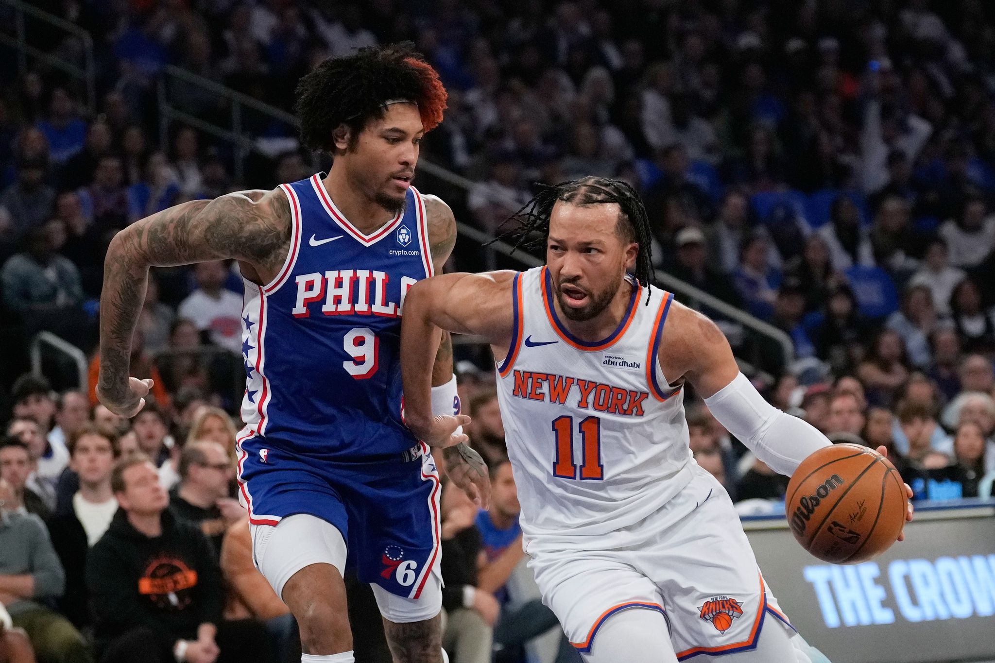 Jalen Brunson (r.) erzielte 35 Punkte für New York.