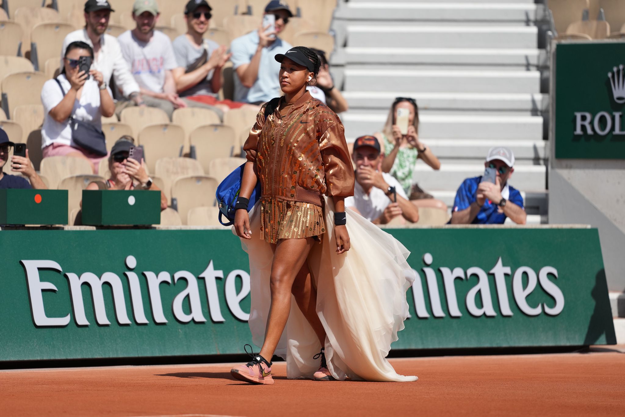 Legte wieder einen filmreifen Auftritt beim Einlauf hin: Naomi Osaka.