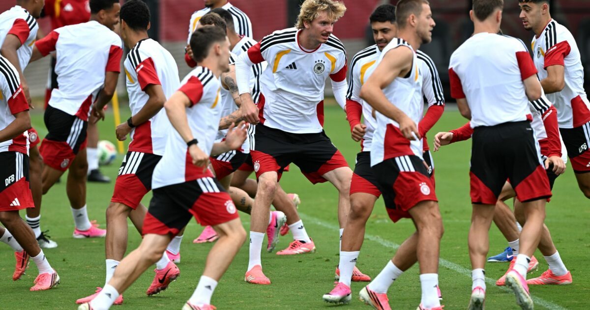 Beim Training der Nationalmannschaft wurde gleich auf Physis Wert gelegt.