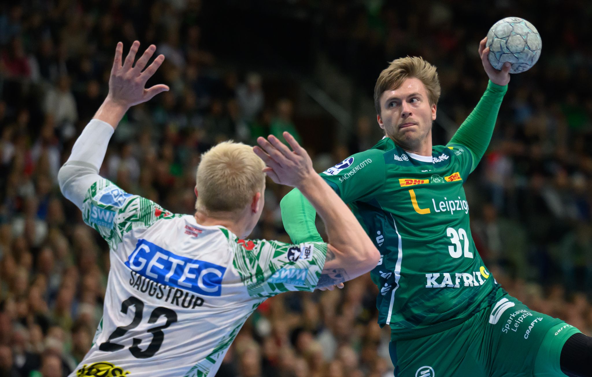 Franz Semper und die Bundesliga-Handballer des SC DHfK Leipzig kassierten eine knappe Niederlage in Lemgo. (Archivfoto)