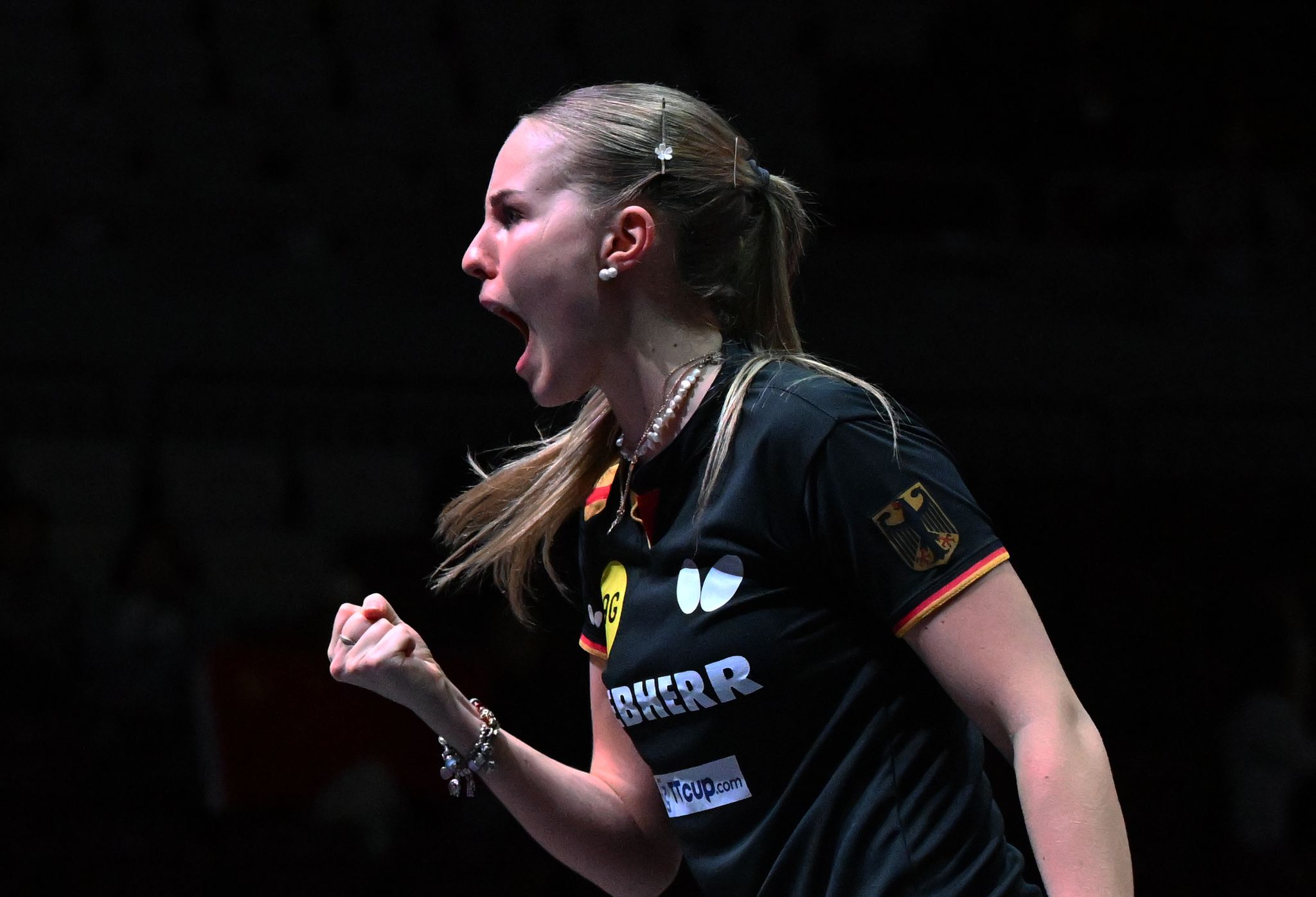 Die deutsche Tischtennis-Meisterin Annett Kaufmann.
