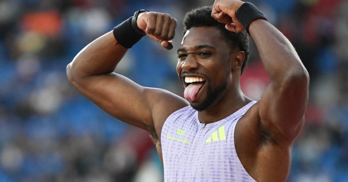 Noah Lyles lief zu einer neuen Bestzeit über die ungewohnten 150 Meter.