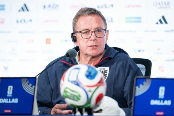 Ralf Rangnick spricht auf der Pressekonferenz vor dem Duell Österreichs mit Argentinien.