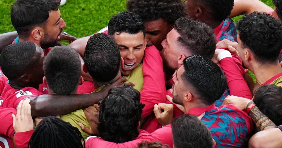 Ronaldo (Mitte) konnte mit seinen Teamkollegen wieder feiern.