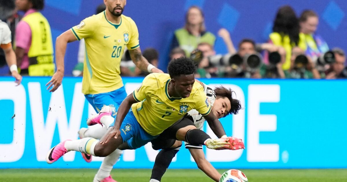 Brasilien mit Real Madrids Vinícius Júnior hatte mit Japan große Mühe.