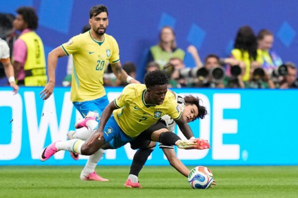Brasilien mit Real Madrids Vinícius Júnior hatte mit Japan große Mühe.