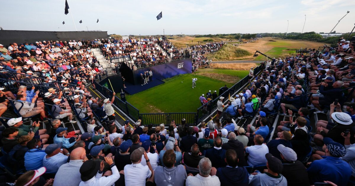Der Engländer Matthew Baldwin eröffnete die British Open mit dem ersten Abschlag.