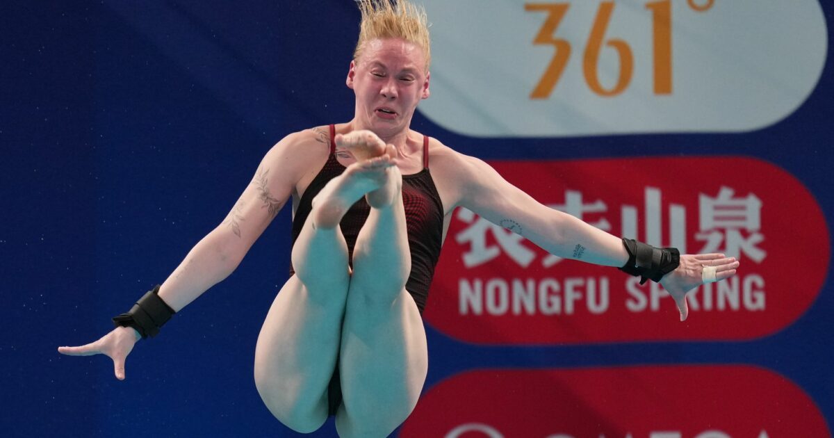 Pauline Pfeif gelang ein guter Sprung beim Mixed-Wettbewerb der EM (Archivbild).