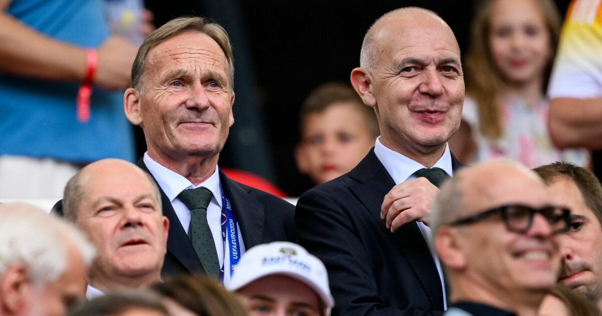 Neuendorf (r.) und Watzke (l.) sind die DFB-Verhandlungsführer bei der Bundestrainer-Suche. (Archivbild).