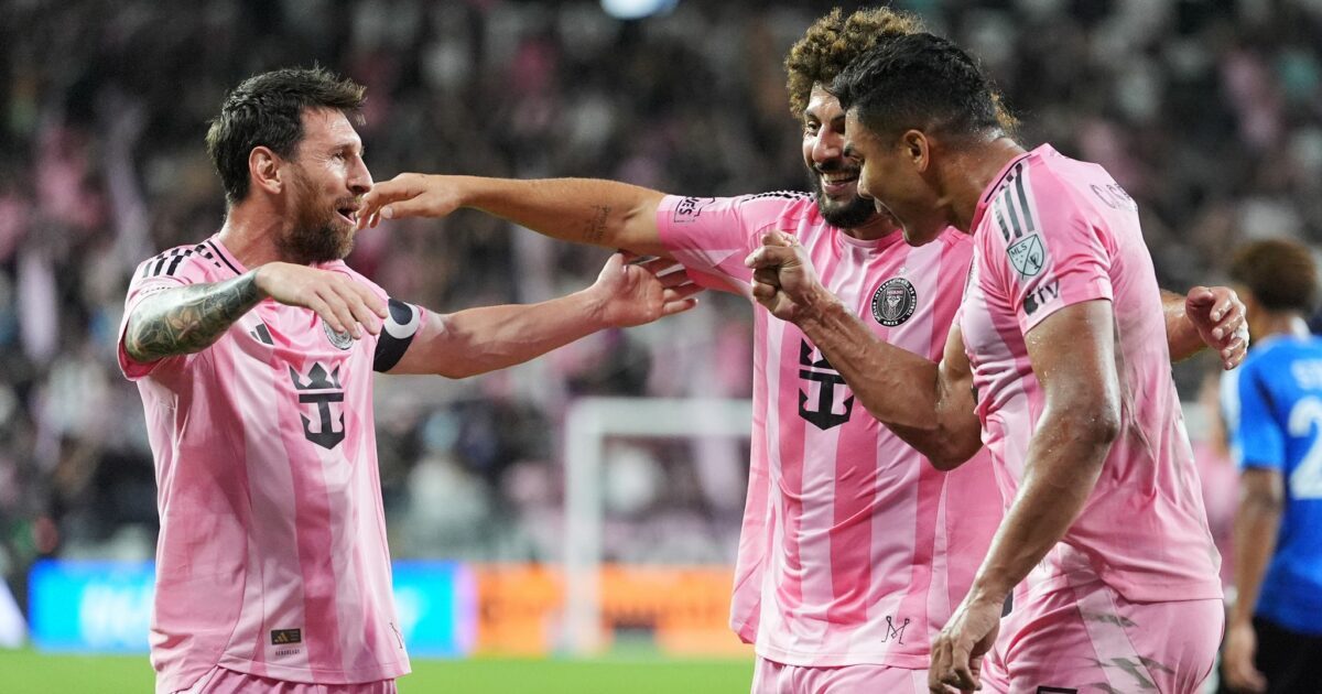 Lionel Messi (l) erzielte gleich vier Tore für Miami.