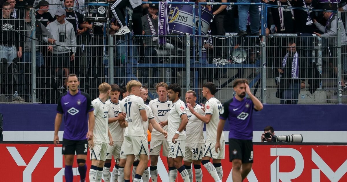 Die TSG Hoffenheim führt im DFB-Pokal bei Erzgebirge Aue schon zur Halbzeit mit 3:0.