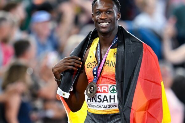 Owen Ansah konnte trotz der drohenden Sperre nach Bronze bei der EM lächeln.