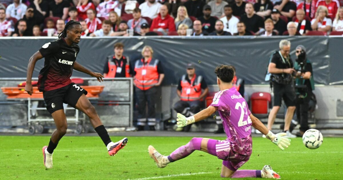 Jordy Makengo trifft zum 4:1 für Freiburg.