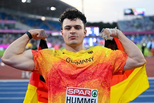 Hammerwerfer Merlin Hummel gewann bei der Leichtathletik-EM in Birmingham Silber.