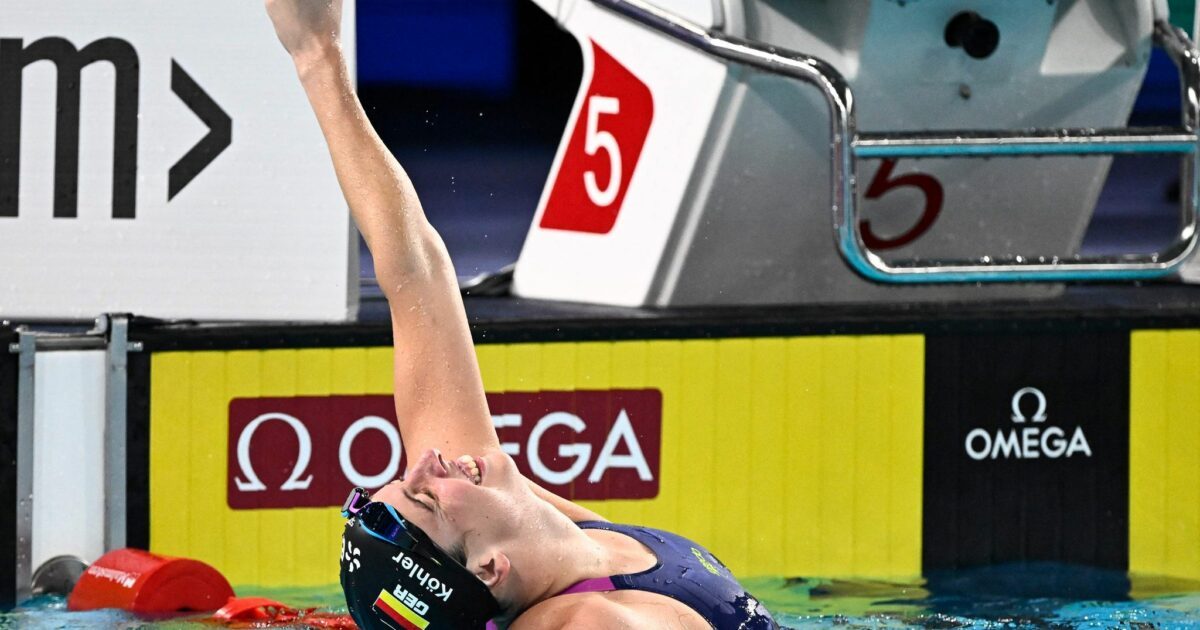 Angelina Köhler gewann Silber über 100 Meter Schmetterling.