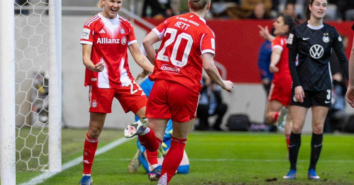Bayern-Ass Pernille Harder (l.): wieder Jubel gegen Wolfsburg? (Archivbild)