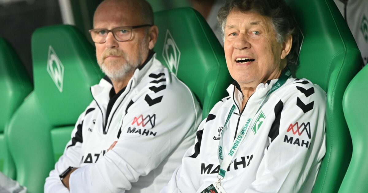 Als Duo auf der Trainerbank: Thomas Schaaf (l) und Otto Rehhagel.