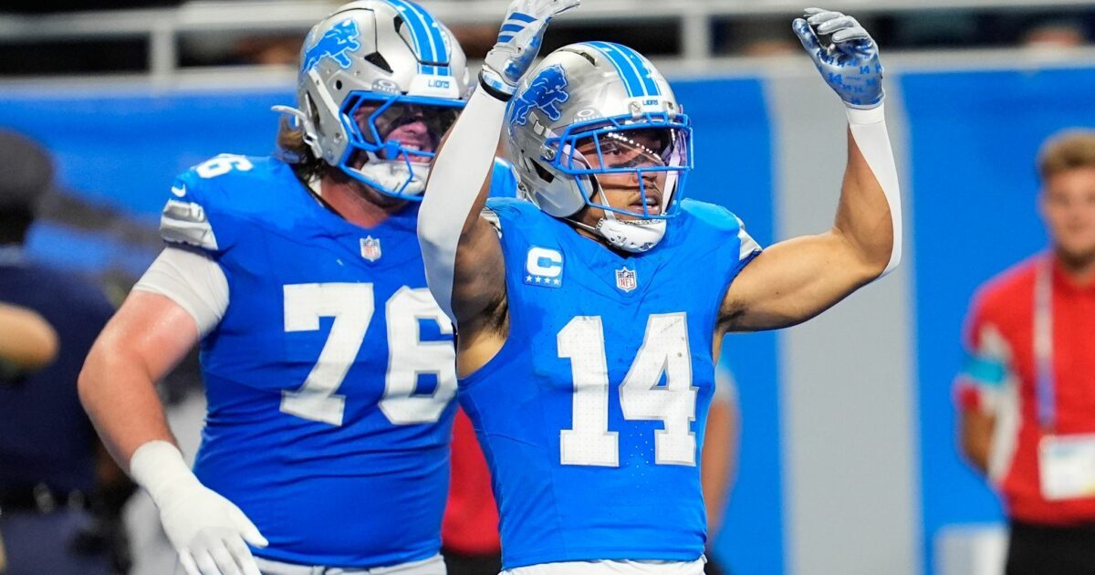 Amon-Ra St. Brown (rechts) erzielte auch in der dritten Woche der NFL-Saison einen Touchdown für die Lions.