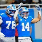 Amon-Ra St. Brown (rechts) erzielte auch in der dritten Woche der NFL-Saison einen Touchdown für die Lions.