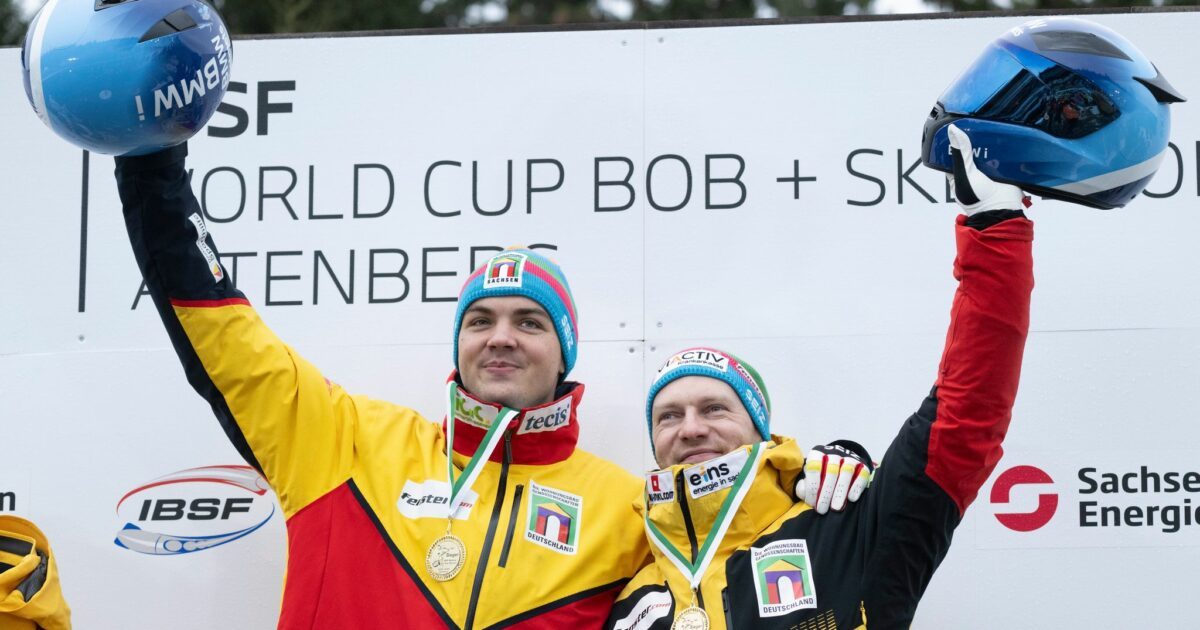 Bob-Anschieber Simon Wulff (l) ist nach seiner Dopingsperre zurück im Team von Rekordweltmeister Francesco Friedrich. (Archivbild)