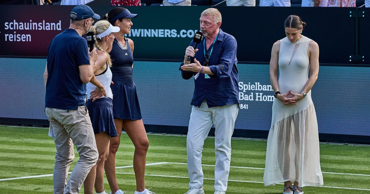 Beim Abschiedsspiel von Angelique Kerber (Zweite von links) stand auch Boris Becker auf dem Platz. (Archivbild)