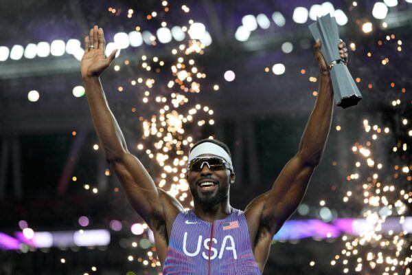 US-Sprinter Kenneth Bednarek siegte über die 100 Meter.