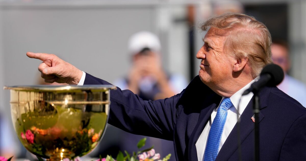 US-Präsident Donald Trump war beim Presidents Cup in Medinah zu Gast.