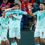 João Félix (M) und Gonçalo Ramos (r) erzielten die Treffer für Portugal.
