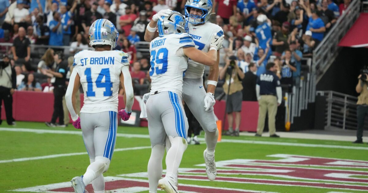 St. Brown (14) und die Lions hatten einigen Grund zum Jubeln.