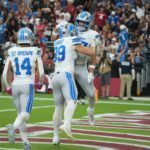 St. Brown (14) und die Lions hatten einigen Grund zum Jubeln.
