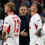 Die Leipziger von Trainer Martin Demichelis (Mitte) hatten gegen den FC Bayern keine Chance.