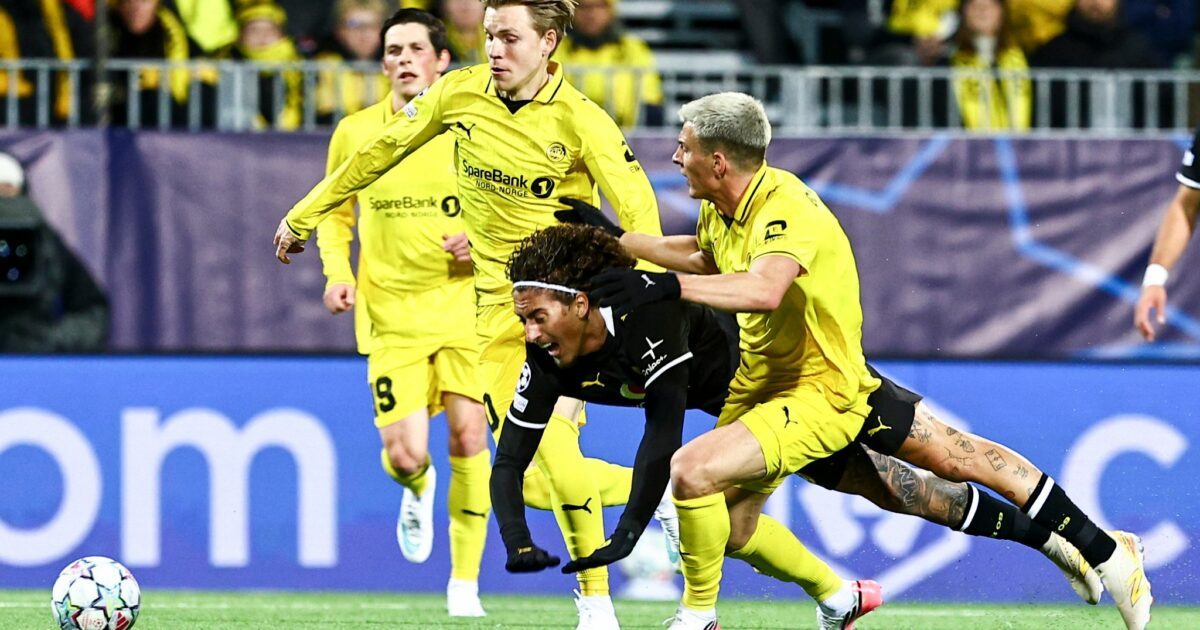Dortmunds Fábio Silva hatte bei Bodö/Glimt einen schweren Stand.