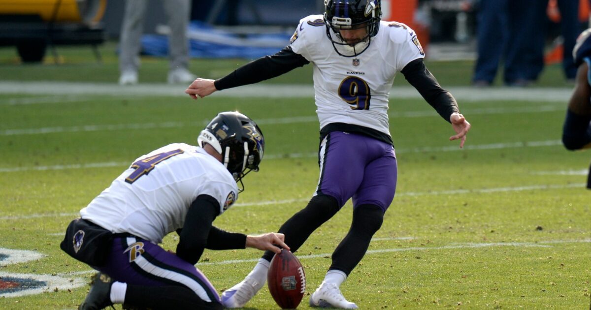 Justin Tucker saß zuletzt eine Sperre ab. (Archivbild)
