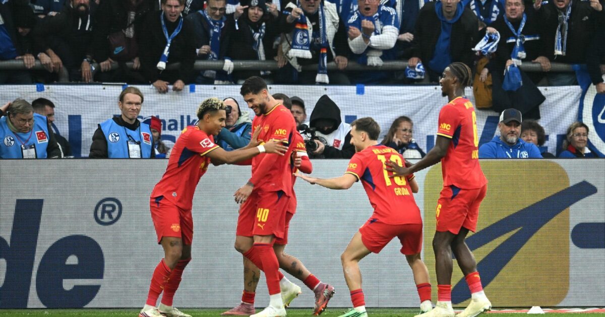 Leipzig feiert das Tor zum 1:0.